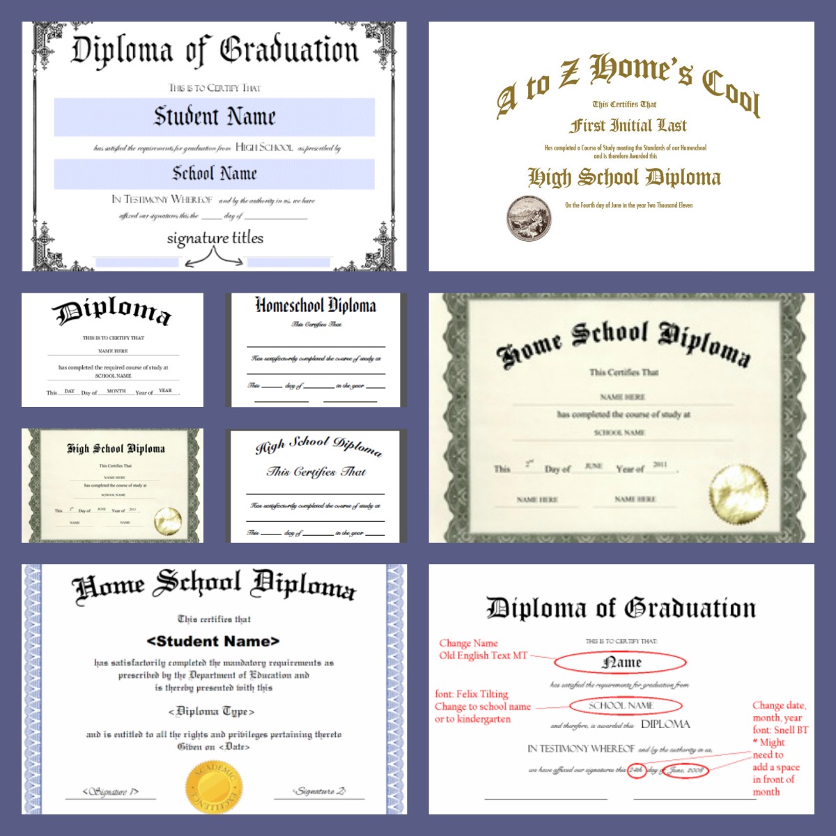 Free Printable Broward County Florida Homeschool Diploma Template