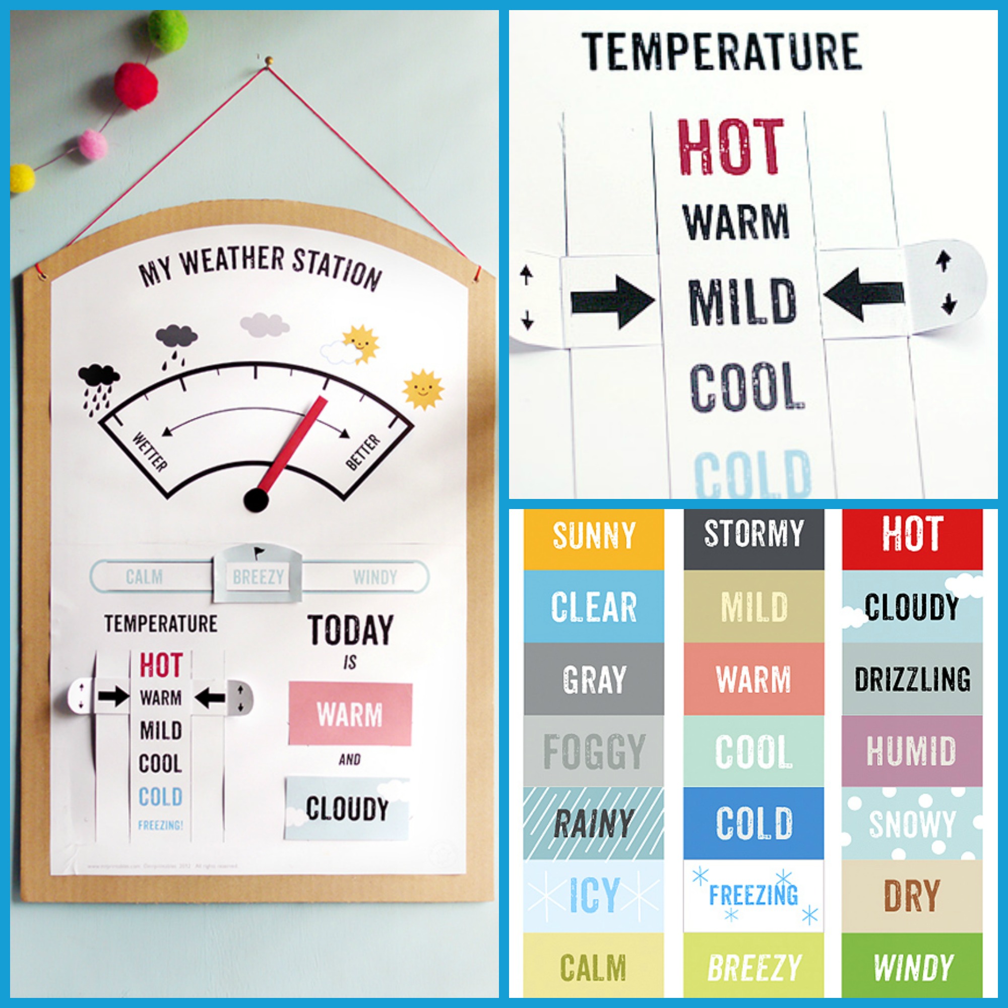 Print out a FREE weather station for the kids! A Magical Homeschool