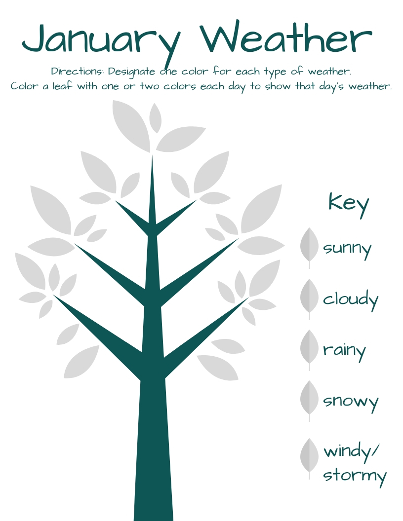 Free Printable January Weather Tree! A Magical Homeschool