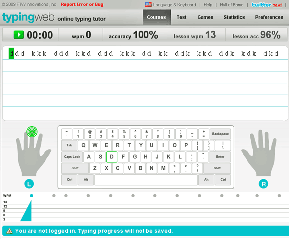 TypingWeb offers free trackable typing program for homeschoolers