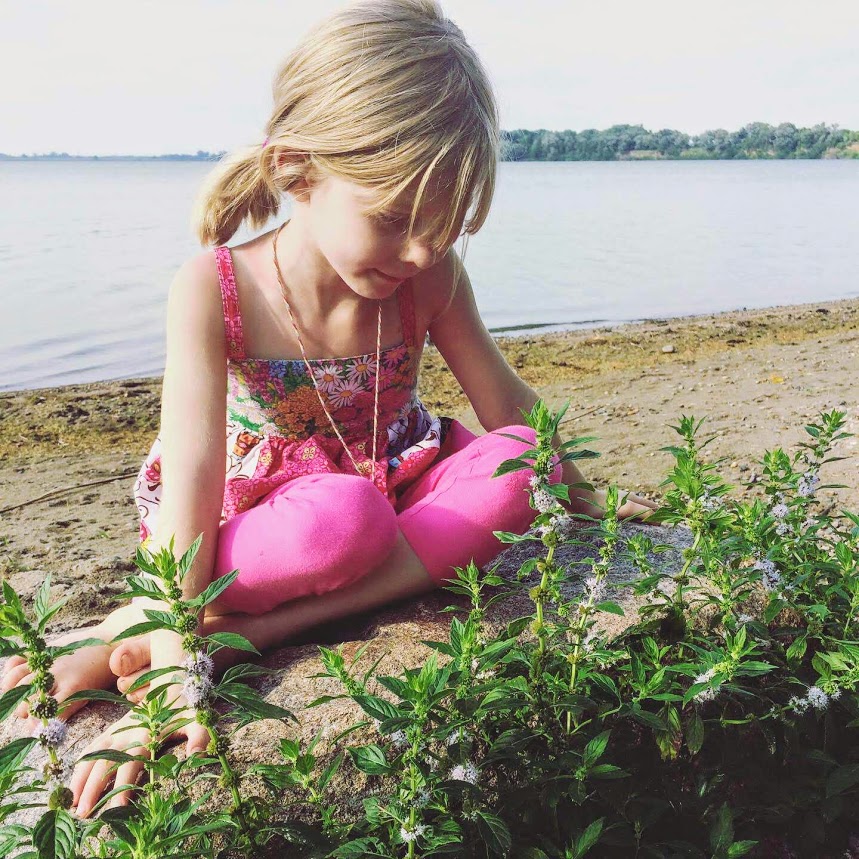 foraging mint with kids