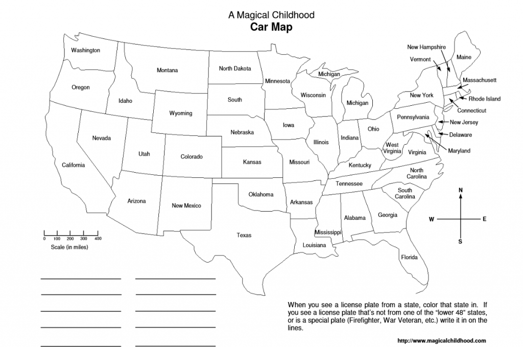 Use printable car maps to help kids learn their states on road trips ...