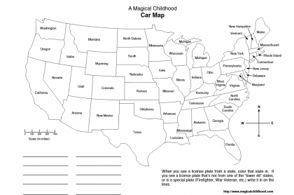 Use printable car maps to help kids learn their states on road trips ...