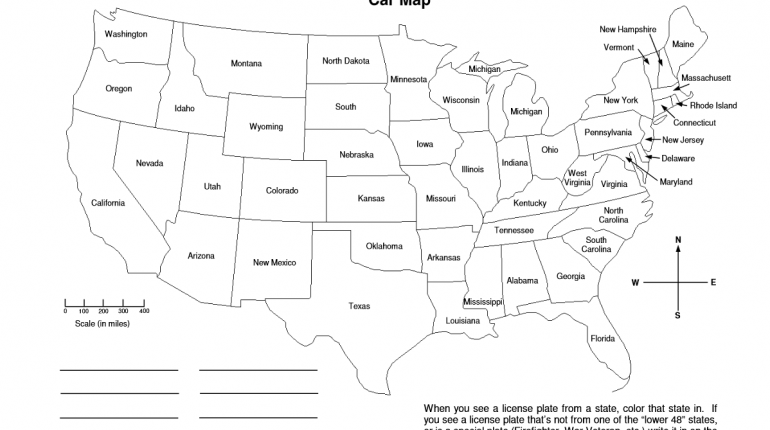 Use printable car maps to help kids learn their states on road trips