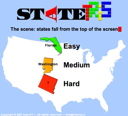 Kids can learn U.S. and world geography playing FREE tetris-like game